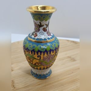 Miniature Cloissonne Floral Vase